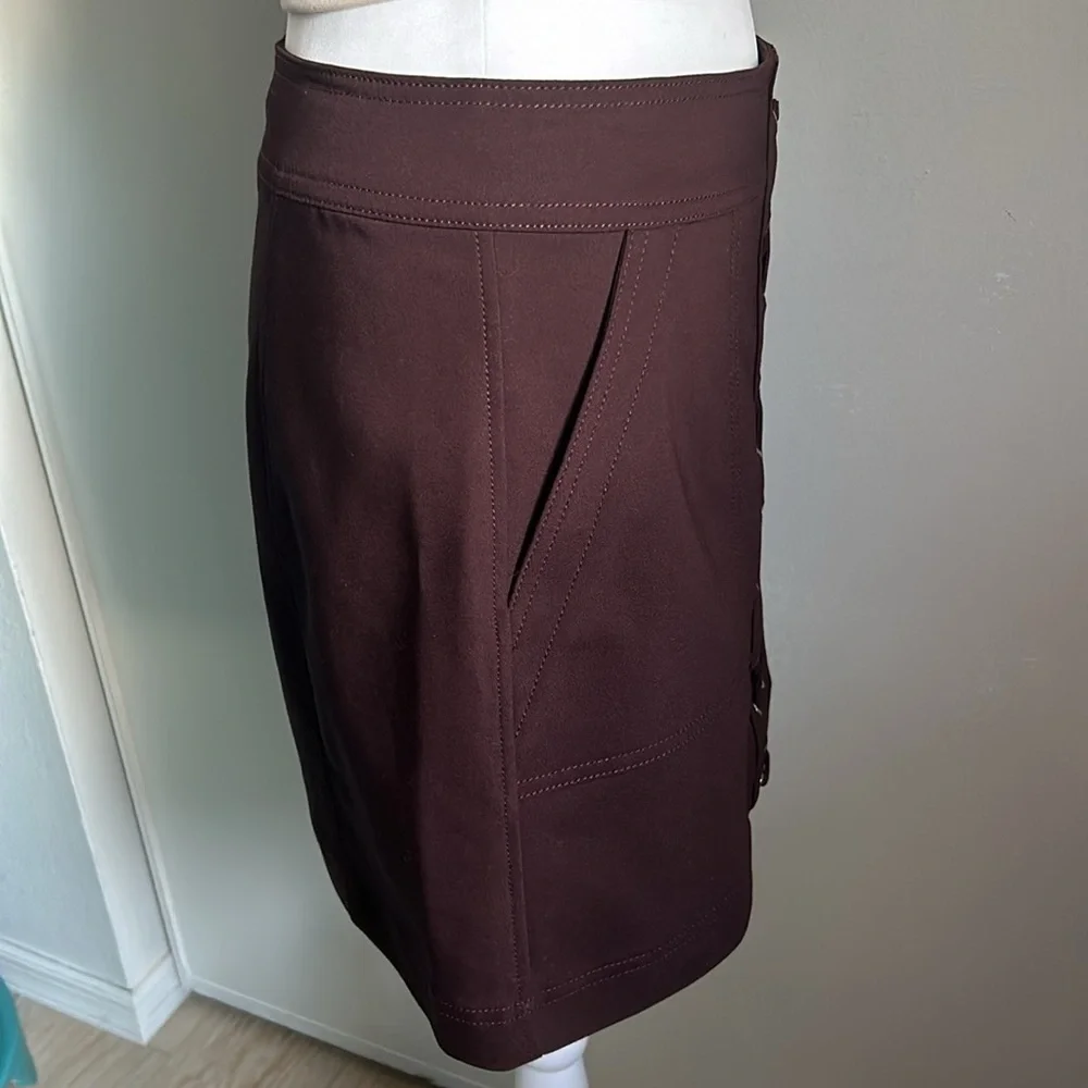 New EXPRESS Retro 70s Faux Lace Up Mini Skirt
